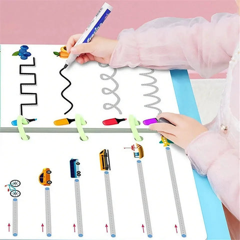 Erasable Educational Tracing Work Book For Kids 64 Pages