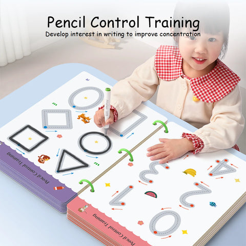 Erasable Educational Tracing Work Book For Kids 64 Pages