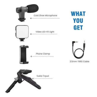 Microphone Vlogging Kit for Smartphone Camera Video Recording